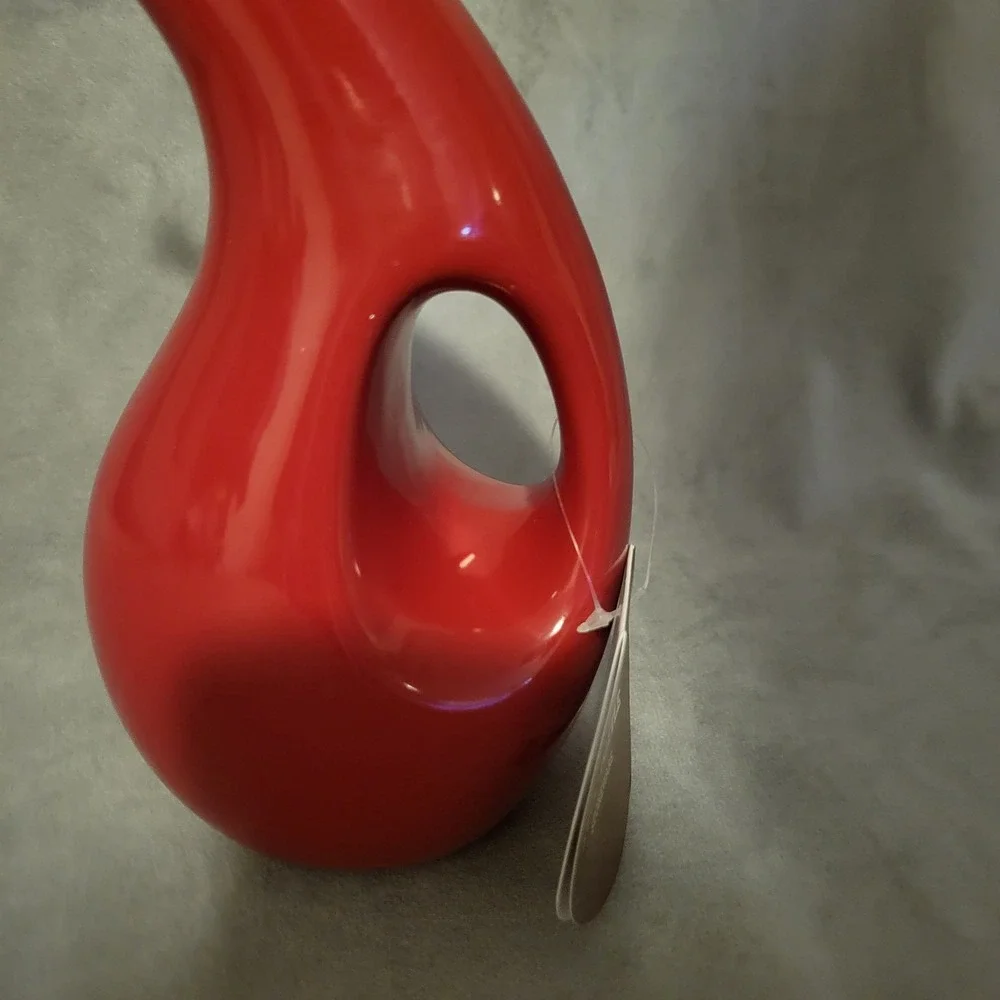 Rachael Ray Red Stoneware EVOO Oil Cruet Bottle Dispenser Spout 24oz H016 NEW